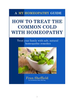 Sheffield Fran. How to treat the common cold with homeopathy