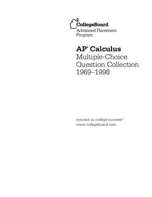 AP Calculus Muliple-choice question collection 1969-1998