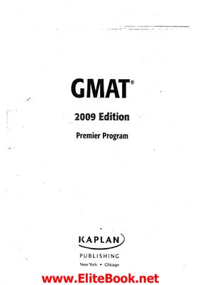 Gmat Premier Program 2009 Edition