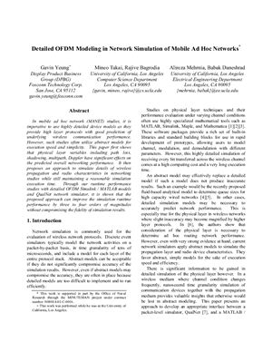Использование OFDM в мобильных одноранговых сетях Ad Hock
