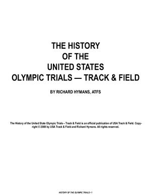 Hymans R. The history of the united states olympic trials - track and field