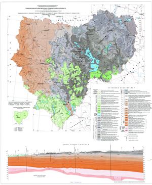 Геологическая карта дочетвертичных отложений Смоленской области