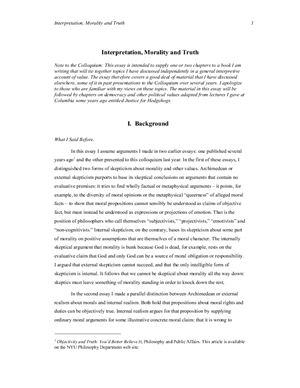 Dworkin R. Interpretation, Morality and Truth