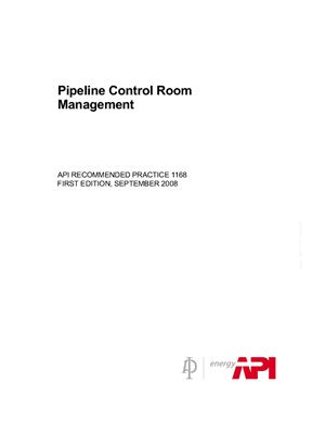 API RP 1168-2008 Pipeline Control Room Management