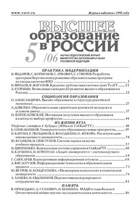 Высшее образование в России 2006 №05