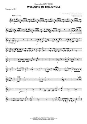 Murtha Paul (arr.). Welcome to the Jungle (for Trumpet in Bb)