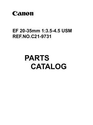 Объектив Canon EF 20-35mm 1: 3.5-4.5 USM Каталог Деталей (C21-9731)