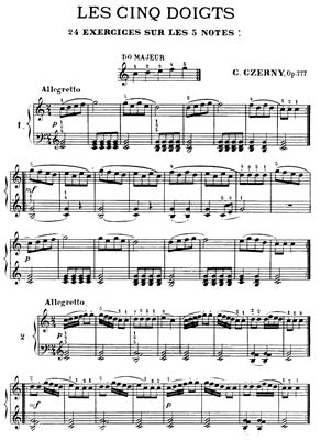 Черни 24 упражнения для пяти нот, Op.777