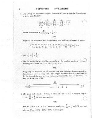 American Mathematics Contest 8 (AMC 8) 1992