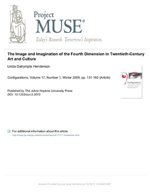 The Image and Imagination of the Fourth Dimension in Twentieth-Century Art and Culture - Linda Dalrymple Henderson