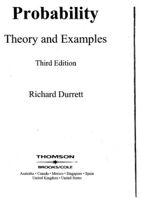 Durrett R. Probability: Theory and Examples