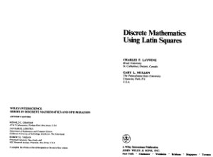 Laywine C.F., Mullen G.L. Discrete Mathematics Using Latin Squares