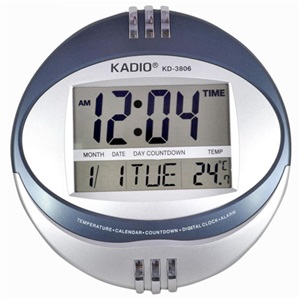 KADIO Электронные часы с календарем и термометром KD-3806, модель 48117. Руководство пользователя