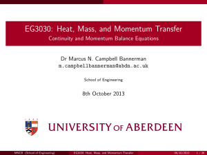 Лекция по Heat, mass and momentum transfer. 05- Continuity-momentum-balance