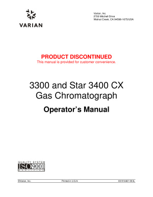 Руководство пользователя для хроматографа Varian GC 3300/3400 (user manual)