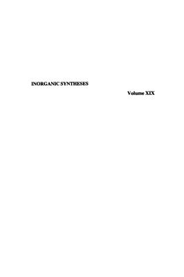 Inorganic syntheses. Vol. 19