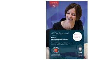 ACCA - BPP P7 Advanced Audit and Assurance - P R A C T I C E & R E V I S I O N K I T 2016-2017