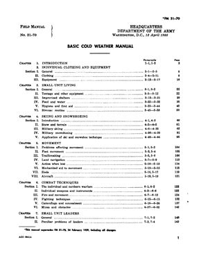 US ARMY FM 31-70 Basic Cold Weather Manual