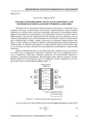 Анипко О.Б., Бирюков И.Ю. Методы термодинамики, тепло - и массопереноса для решения обратной задачи внутренней баллистики