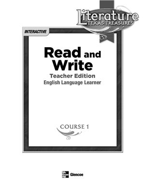 McGraw-Hill. Ed Read and Write. Course 1. Teacher's Book