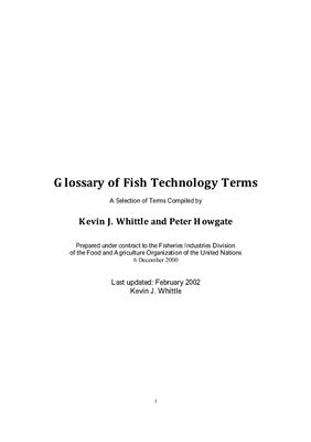 Whittle K., Howgate P. Glossary of Fish Technology
