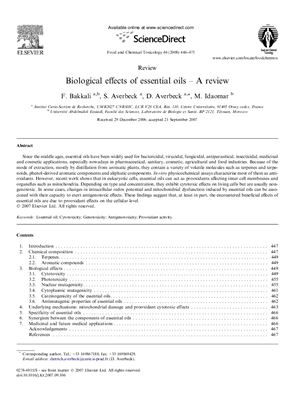 Bakkali F., Averbeck S. et al. Biological effects of essential oils - A review