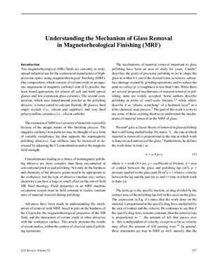 Shorey A.B. (et al.) Understanding the mechanism of glass removal in magnetorheological finishing (MRF)
