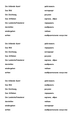 Схема лексики для 11 класса Bildende Kunst