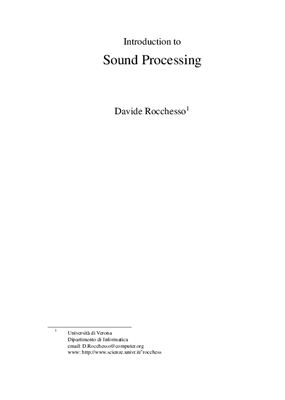 Rocchesso D. Introduction to Sound Processing