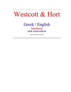 Весткот и Хорт. Подстрочный перевод