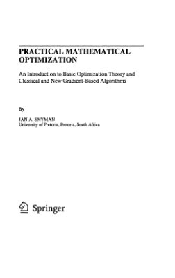 Snyman J.A. Practical mathematical optimization