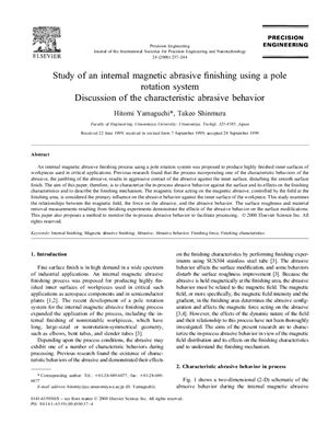 Yamaguchi H., Shinmura T. Study of an internal magnetic abrasive finishing using a pole rotation system