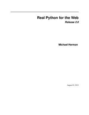 Herman Michael. Real Python for the Web