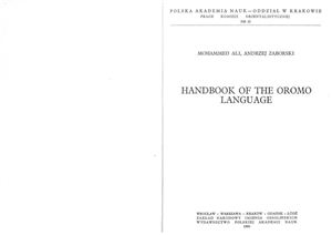Mohammed Ali, Zaborski Andrzej. Handbook of the Oromo Language