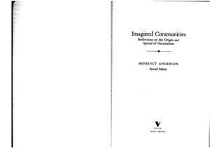 Anderson B. Imagined Communities: Reflections on the Origin and Spread of Nationalism