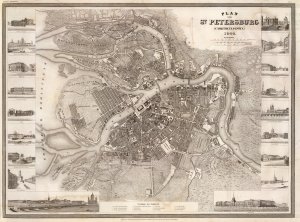 Санкт-Петербург, 1844 год. Старая карта