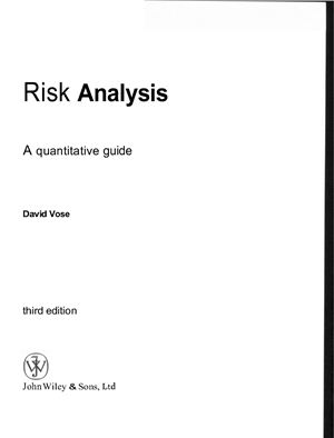Vose D., Risk Analysis: a quantitative guide