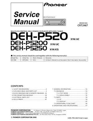 Автомагнитола PIONEER DEH-P520 DEH-P5200 DEH-P5250