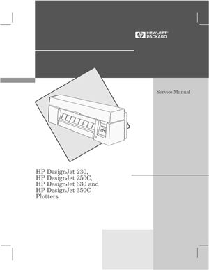 HP DesignJet 230, HP DesignJet 250C, HP DesignJet 330 and HP DesignJet 350C Plotters. Service Manual