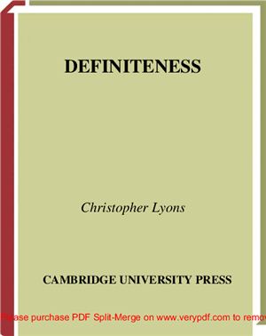 Lyons C. Definiteness