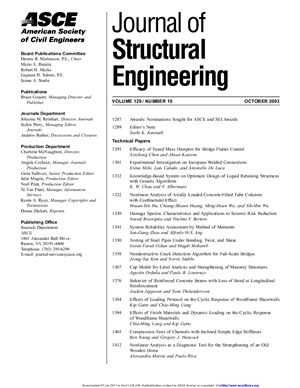 Journal of Structural Engineering 2003 №10