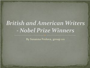 English and American Writers - Nobel Prise Winners