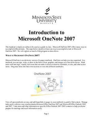 Методические указания - Introduction to Microsoft OneNote 2007