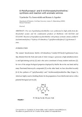 Sosnovskikh V.Ya., Irgashev R.A. 6-Polyfluoroacyl - and 6-trichloroacetylnorkhellins