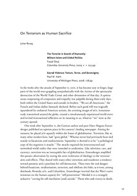 Bourg J. On Terrorism As Human Sacrifice