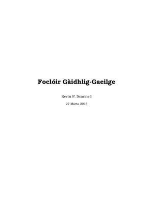Scannell K.P. Foclóir Gàidhlig-Gaeilge