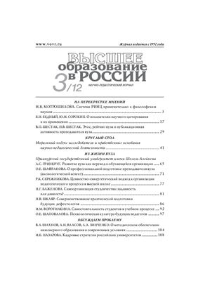 Высшее образование в России 2012 №03