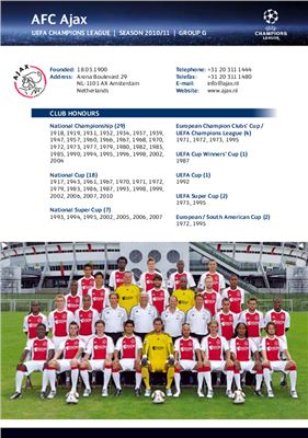 UEFA Champions League Statistics Handbook - Club Directory (2010-11)