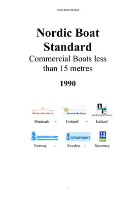 Стандарт скандинавских стран (NBS 1990) - проектирование судов до 15 метров. Часть 1-я из 2х частей). На английском языке