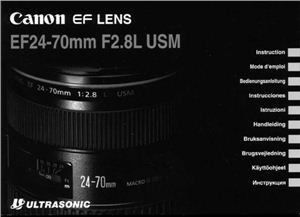 Инструкция по эксплуатации объектива Canon EF 24-70 mm f/2.8L USM (на русском языке)